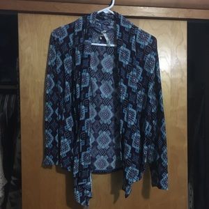 Geometric print kimono cardigan